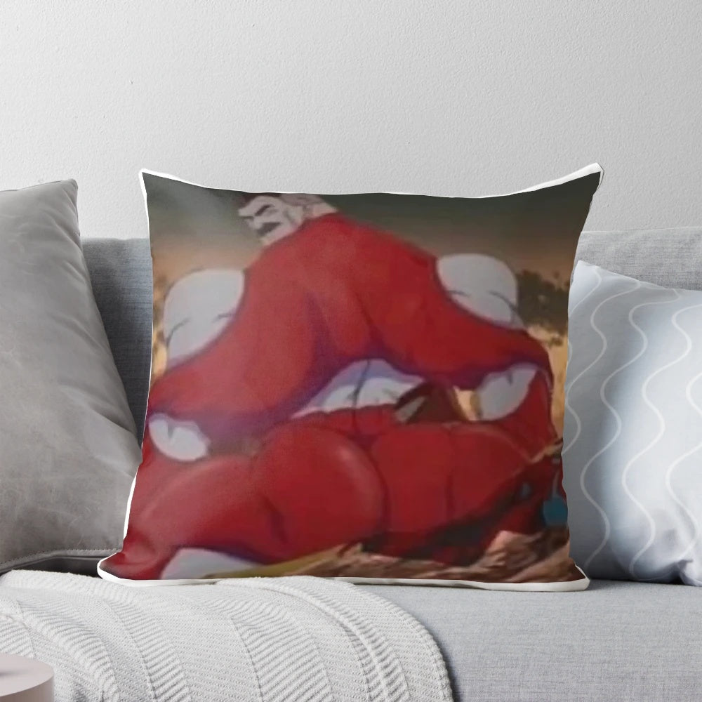 A plush, polyester-filled pillow with a humorous Omni Man meme design, perfect for fans of the Invincible series and Marvel superheroes.