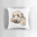 Soft and cozy pillow with a graphic design of a wheaten terrier