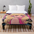 Cozy plush blanket featuring a kawaii anime girl design