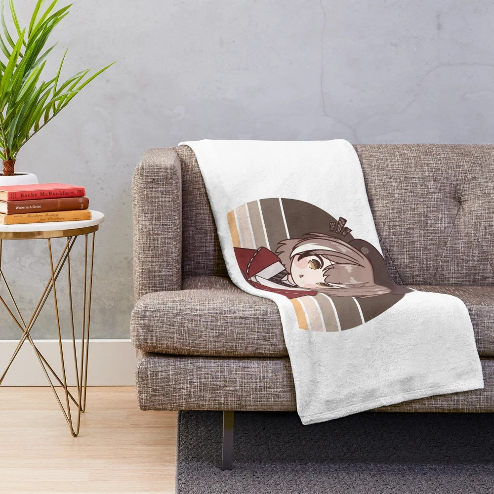 Cute anime girl inspired Nanashi Mumei plush blanket