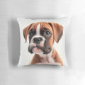 Adorable boxer puppy dog portrait decorative throw pillow