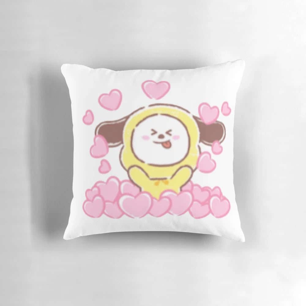 Soft, cuddly BT21 Chimmy pillow with a cute, cartoon design