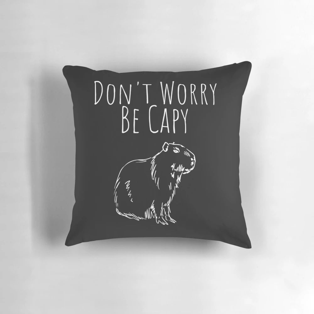 Soft, plush capybara pillow with a charming, cartoon-like design