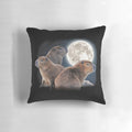 Whimsical Capybara Trio and Moon Graphic Pillow