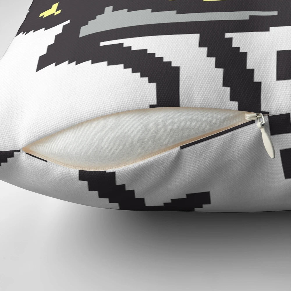 Adorable chibi bunny scientist pillow in yellow and pink