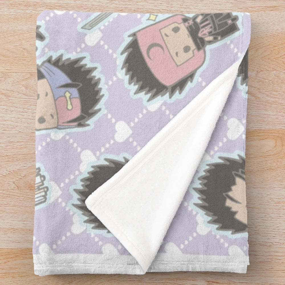 Cozy chibi plush blanket featuring characters from Tsubasa Reservoir Chronicle