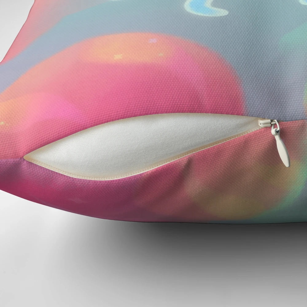 Vibrant sunset-colored pillow with a cloud isopod (woodlouse/pill bug) design, perfect for animal enthusiasts.