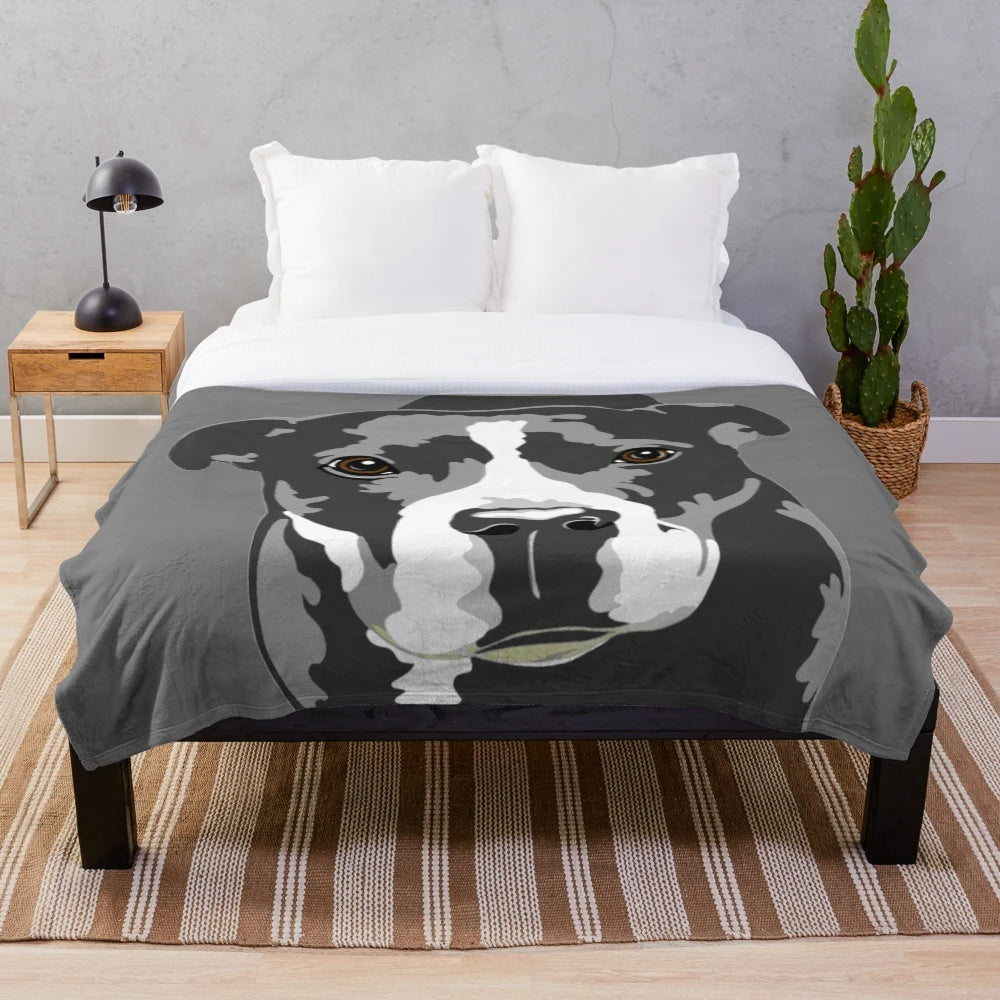 Dante the Staffordshire Bull Terrier Plush Blanket