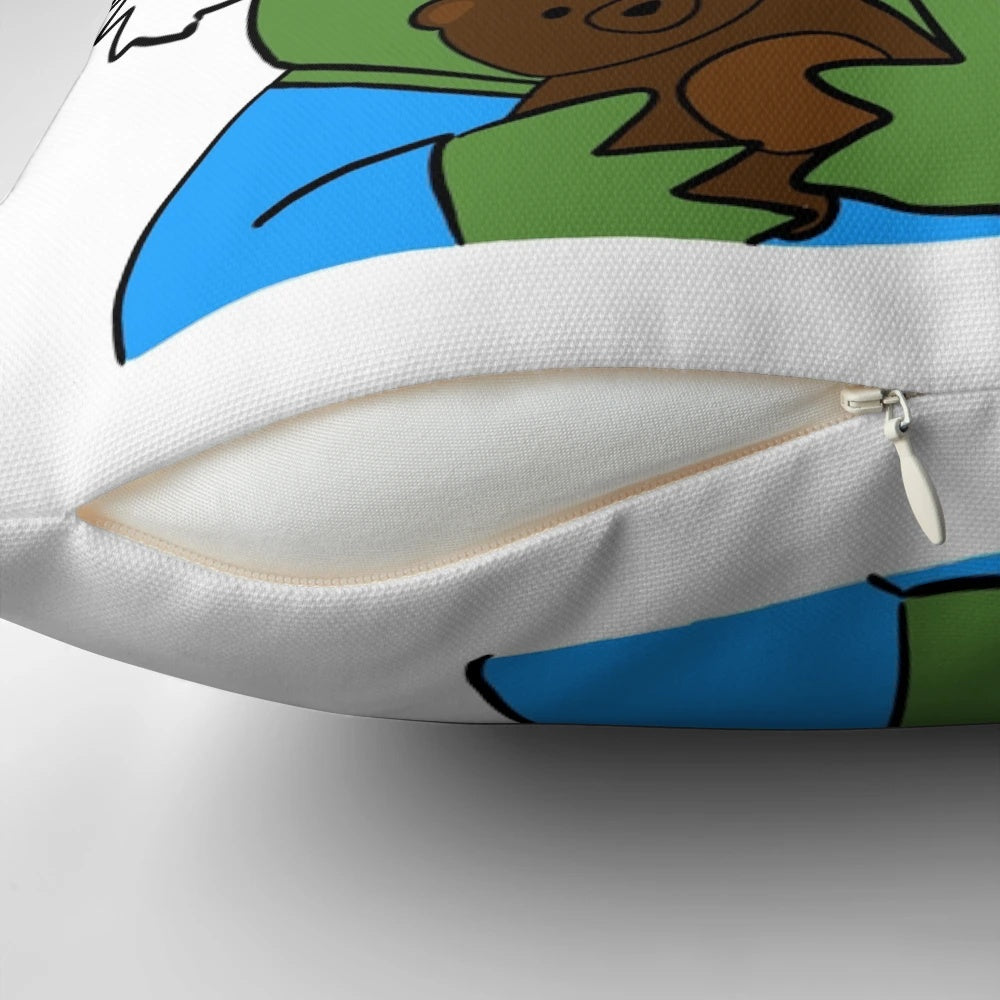Soft, cuddly frog plush pillow in a cozy sleeping pose