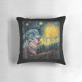 Meme Moo-Deng S.t.a.r.r.y NIGHT Van Gogh Funny Hippo Throw Pillow