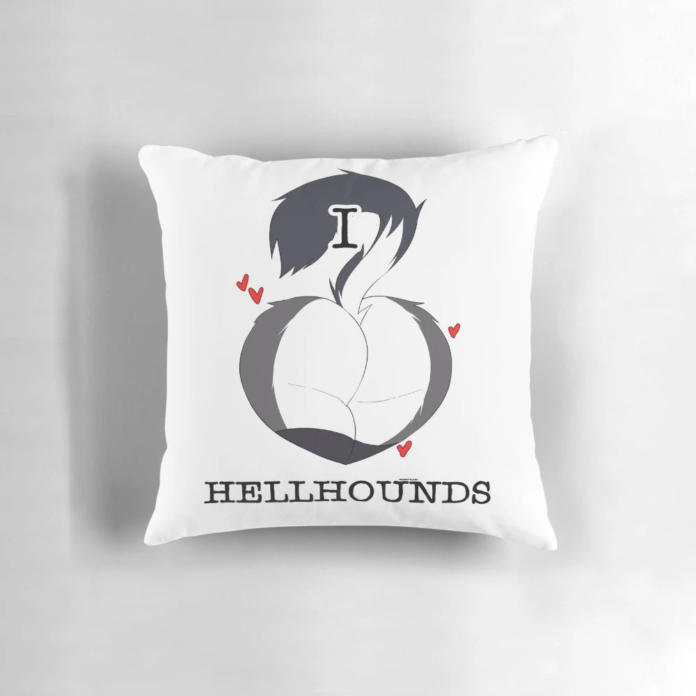 Soft and cuddly Helluva Boss Loona pillow featuring a cute wolf-like character with a fluffy butt.
