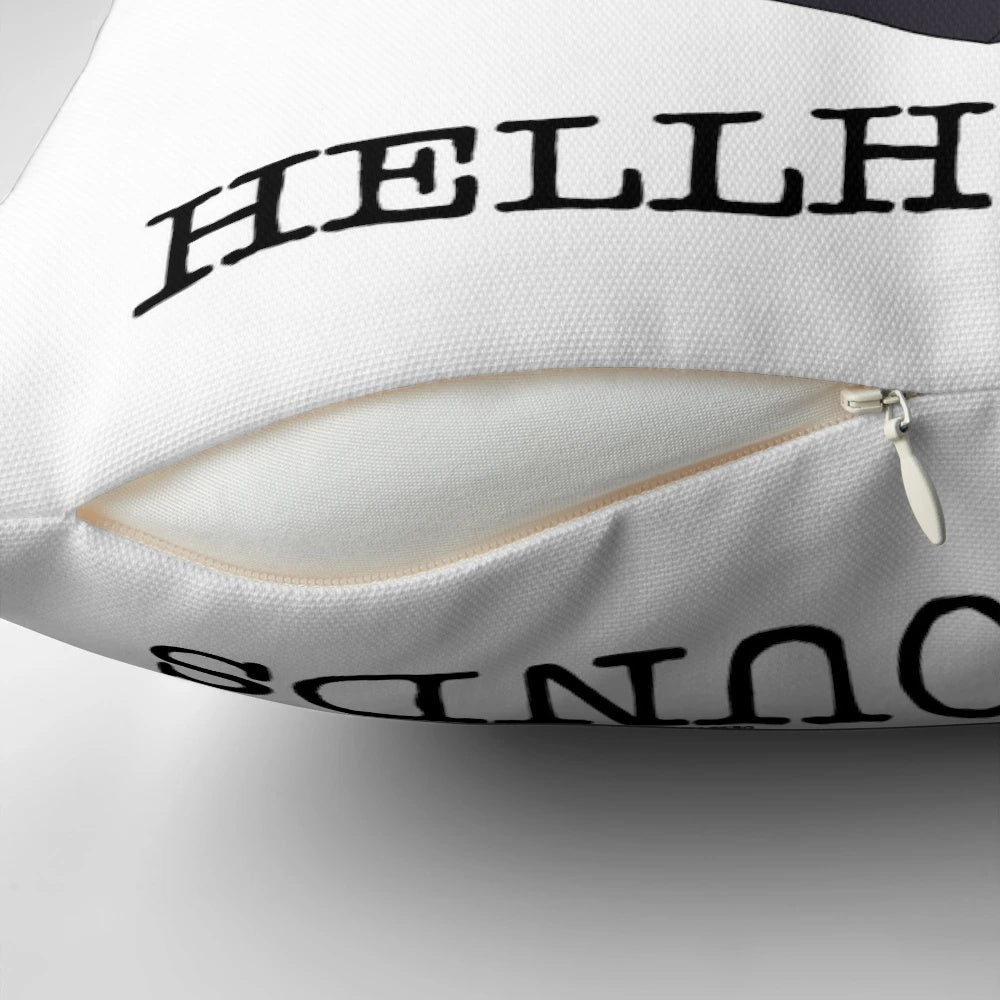 Soft and cuddly Helluva Boss Loona pillow featuring a cute wolf-like character with a fluffy butt.