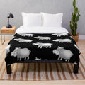 Cute hippopotamus plush blanket for bedroom or nursery