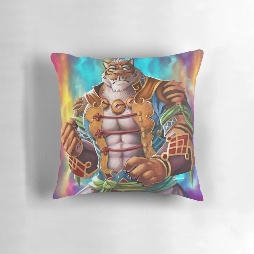 Soft and plush Lin Hu Nekojishi tiger anthro character pillow