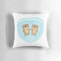 Adorable otter-themed throw pillow with a cute love pun