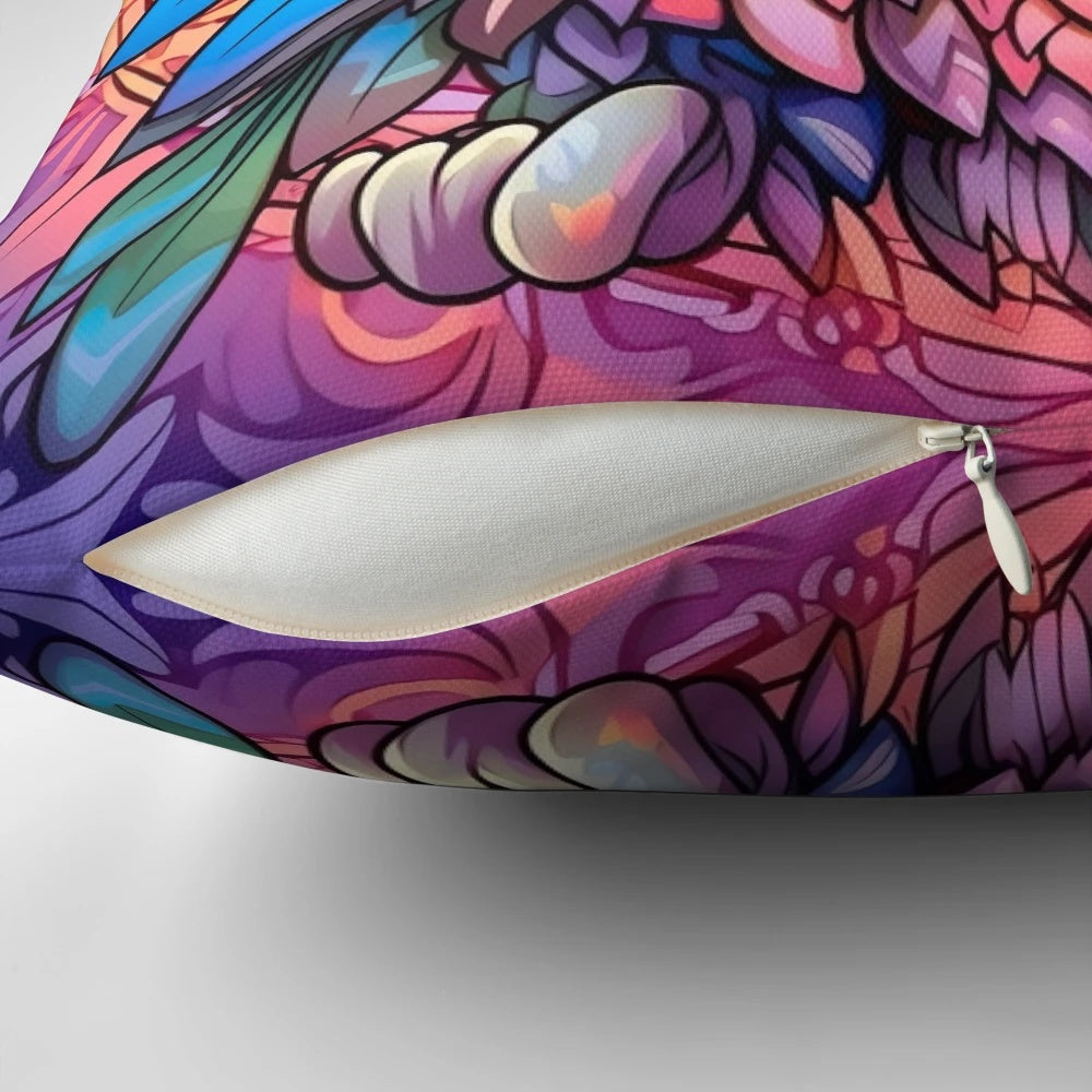 Cute owl mandala decorative pillow with intricate mandala pattern and owl design for bird lovers.