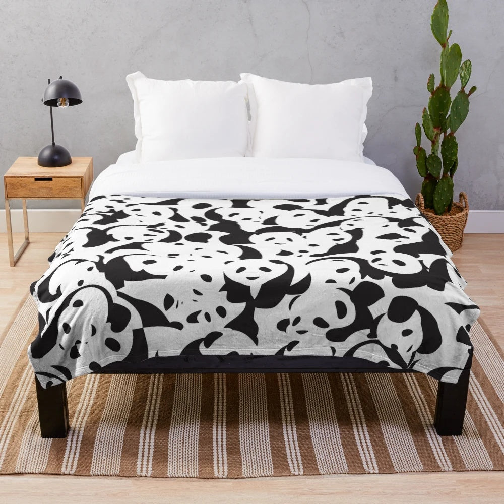 Soft and cozy panda pattern plush blanket