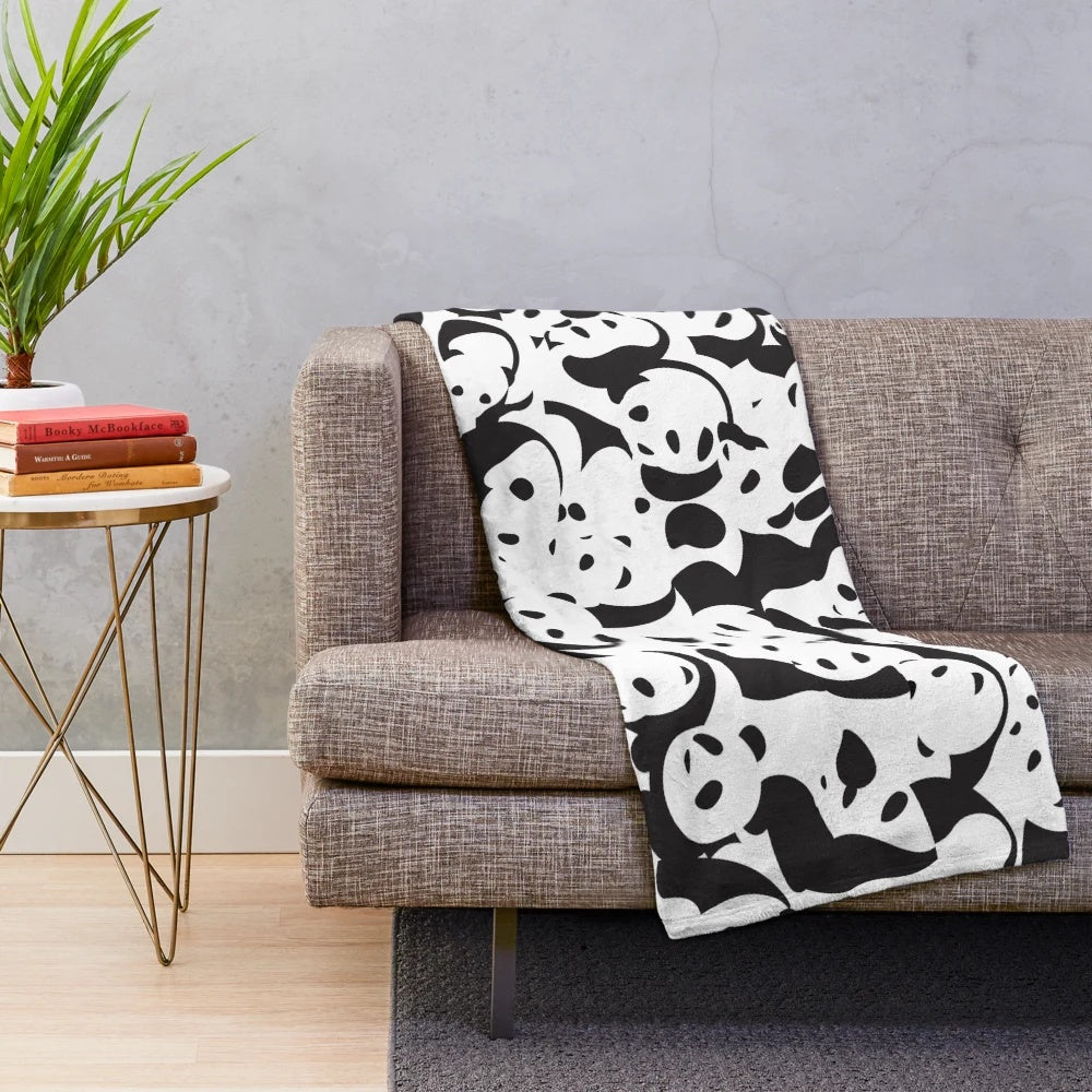 Soft and cozy panda pattern plush blanket