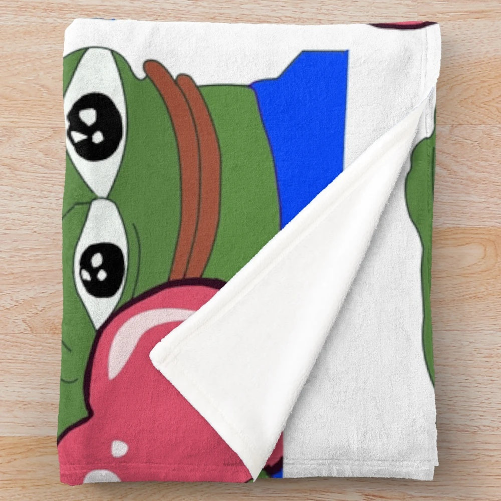 Peepo Heart Pepe Frog Plush Blanket
