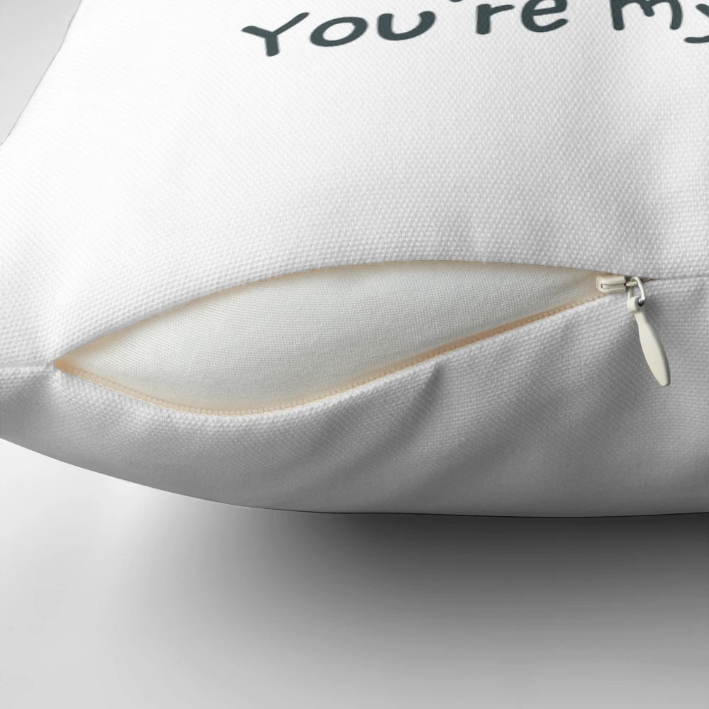 Cute watercolor penguin design pillow for couples, featuring the text "You're My Penguin