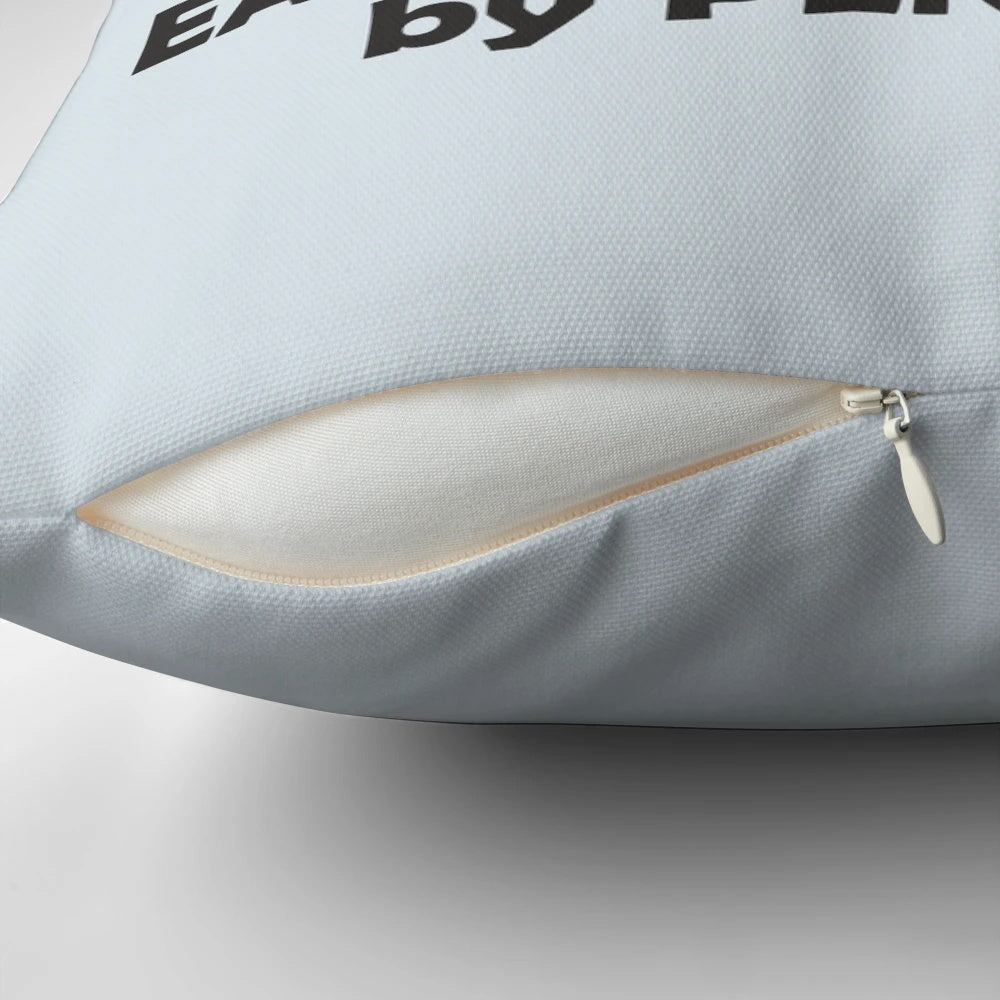 Adorable chubby penguins graphic illustration design on a black and white pillow