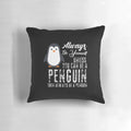 Soft and plush penguin-shaped pillow with a playful and adorable design, perfect for penguin lovers.