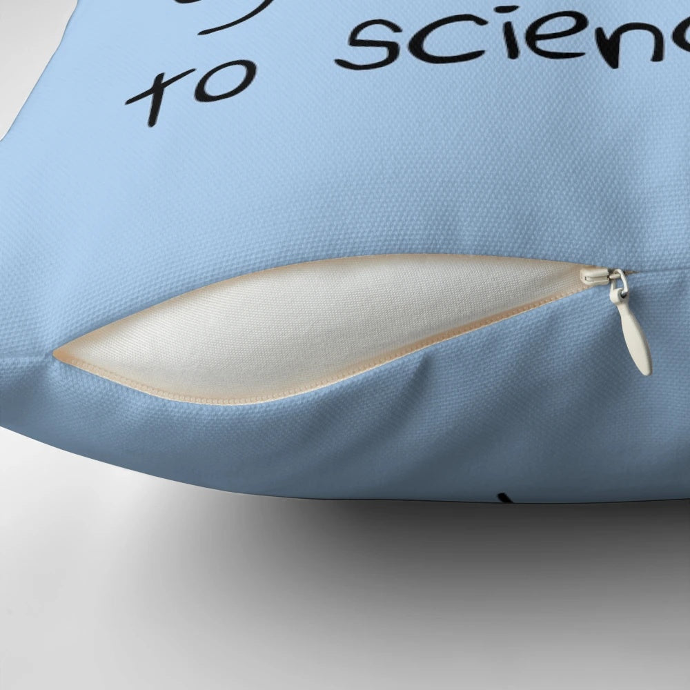 Soft, plush penguin pillow with the text "Yes I Would Like to Science Please" - perfect for science-loving kids.