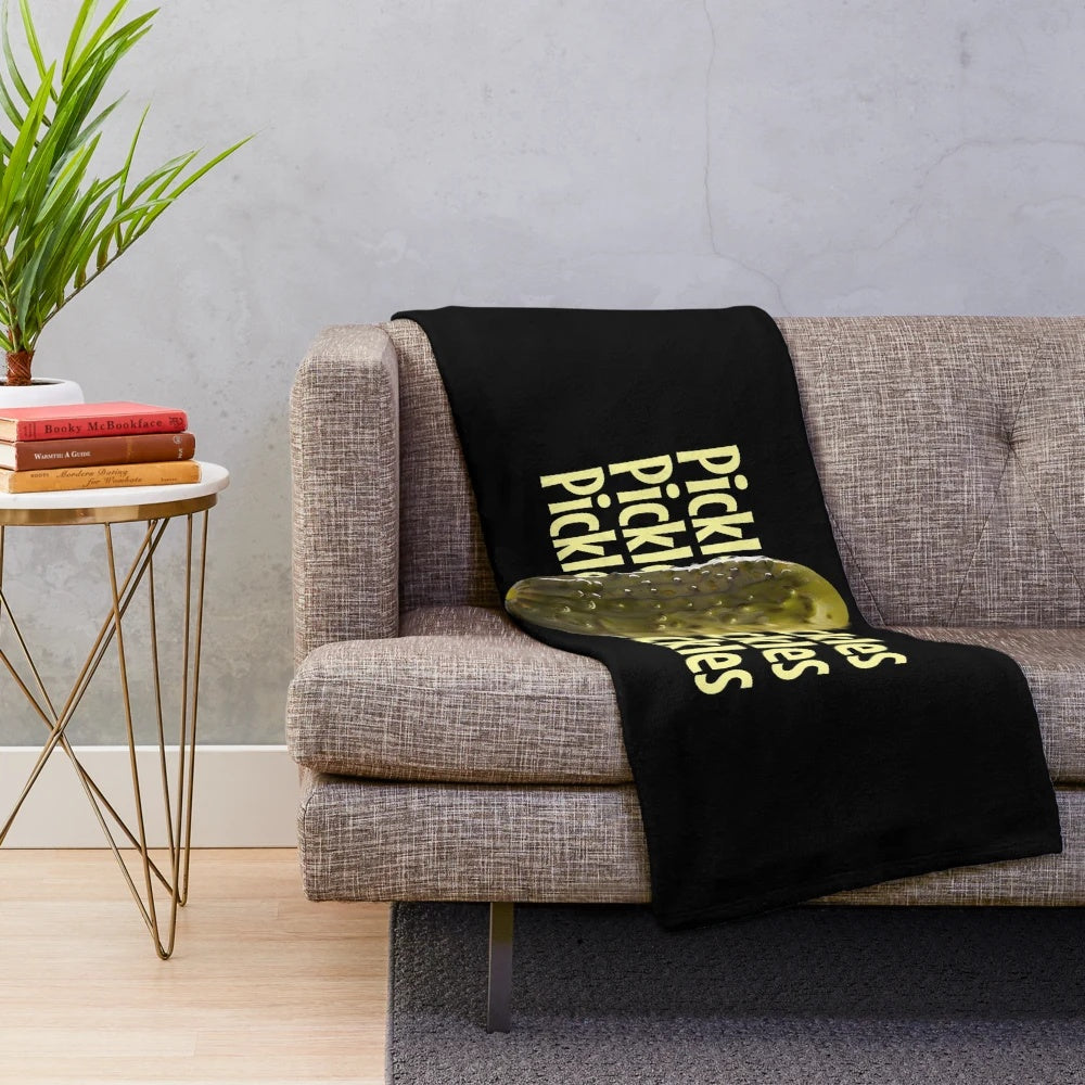 Cozy plush pickle-themed blanket for pickleball enthusiasts