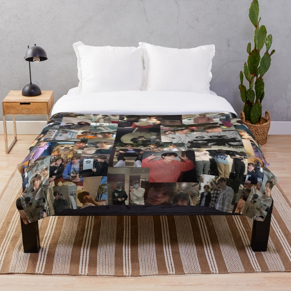 Sturniolo Triplets Inspired Plush Blanket with Cute Collage Design