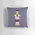 Colorful and adorable sushi-themed throw pillow with a cartoon design