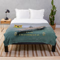 CV-59 USS Forrestal inspired plush blanket featuring the iconic aircraft carrier