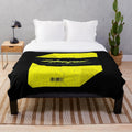 Cyber Punk Neon Plush Blanket featuring a bold black and white design with neon accents