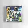 Cybermen-inspired decorative pillow with science fiction design