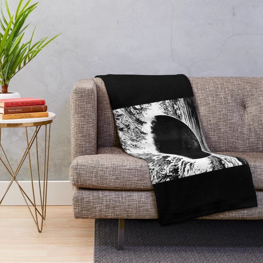 Cyberpunk plush blanket with city explosion design