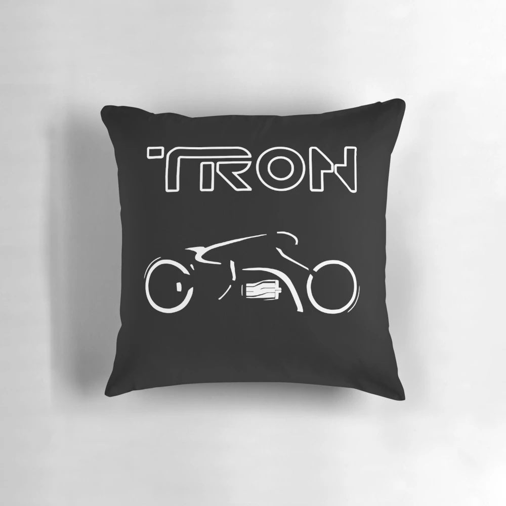 Cycle-Tron Retro Tech Pillow featuring a futuristic motorcycle design