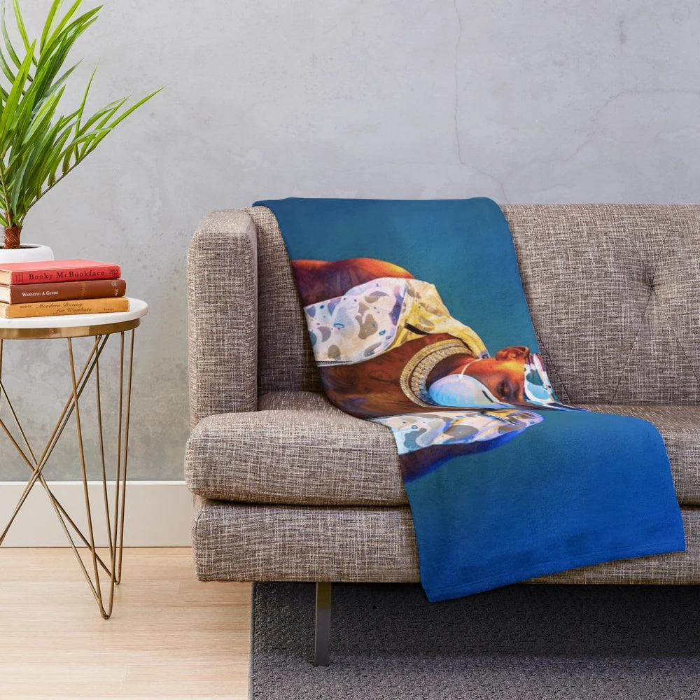 DaBaby-inspired plush blanket with album cover design
