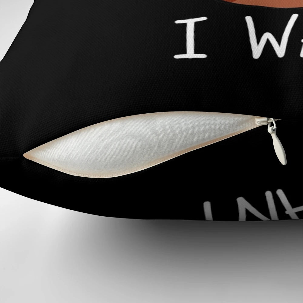 Playful dachshund dog pillow with "I Do What I Want" text