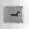 Dachshund dog silhouette printed on a plush, comfortable pillow