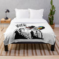 Daft Punk inspired plush blanket with electronic music design