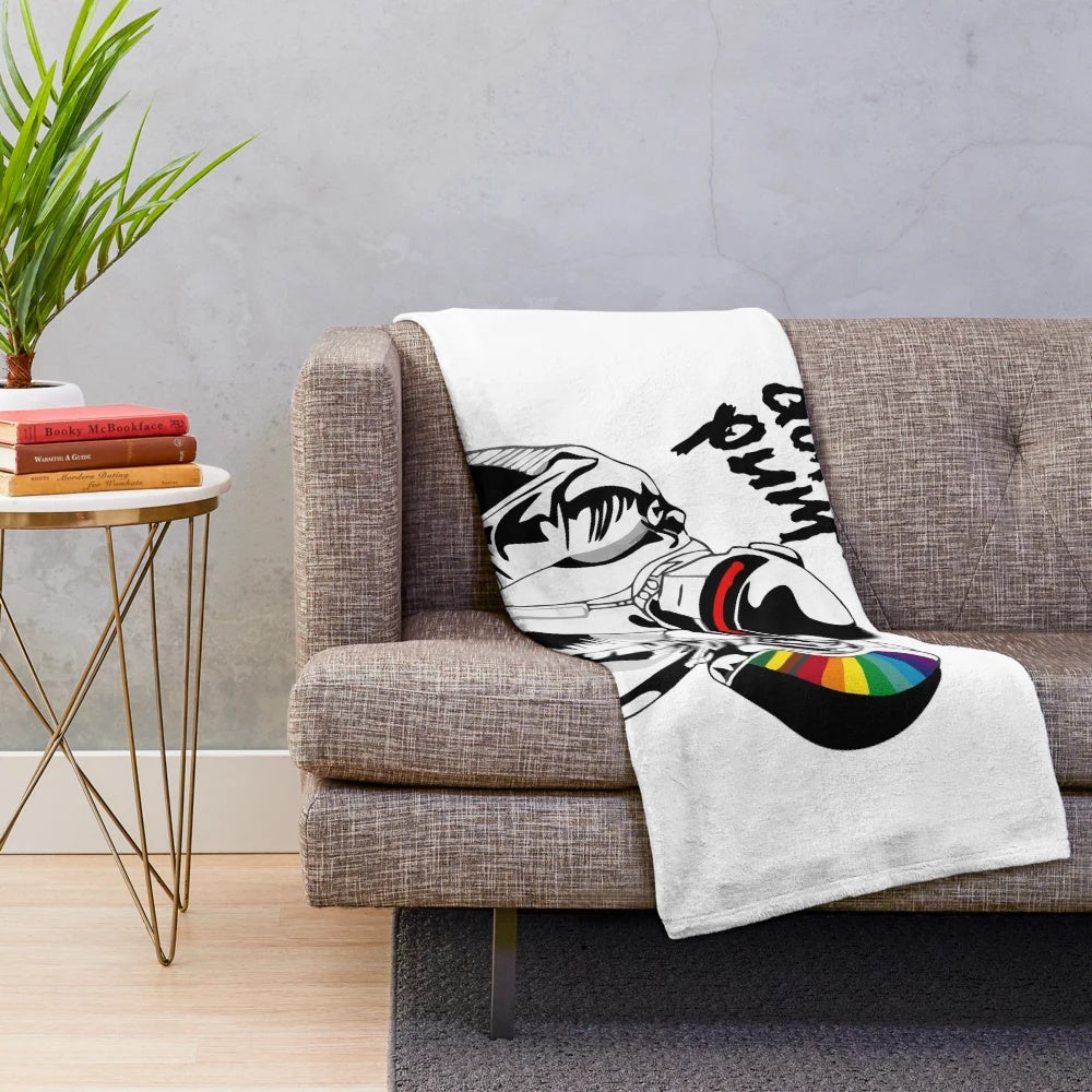 Daft Punk inspired plush blanket with electronic music design