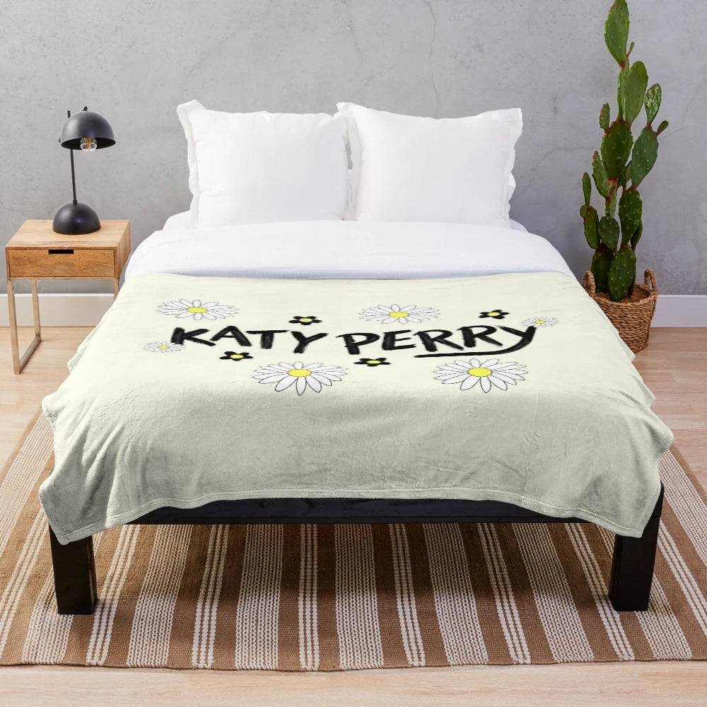 Katy Perry Daisies-inspired plush blanket with floral design