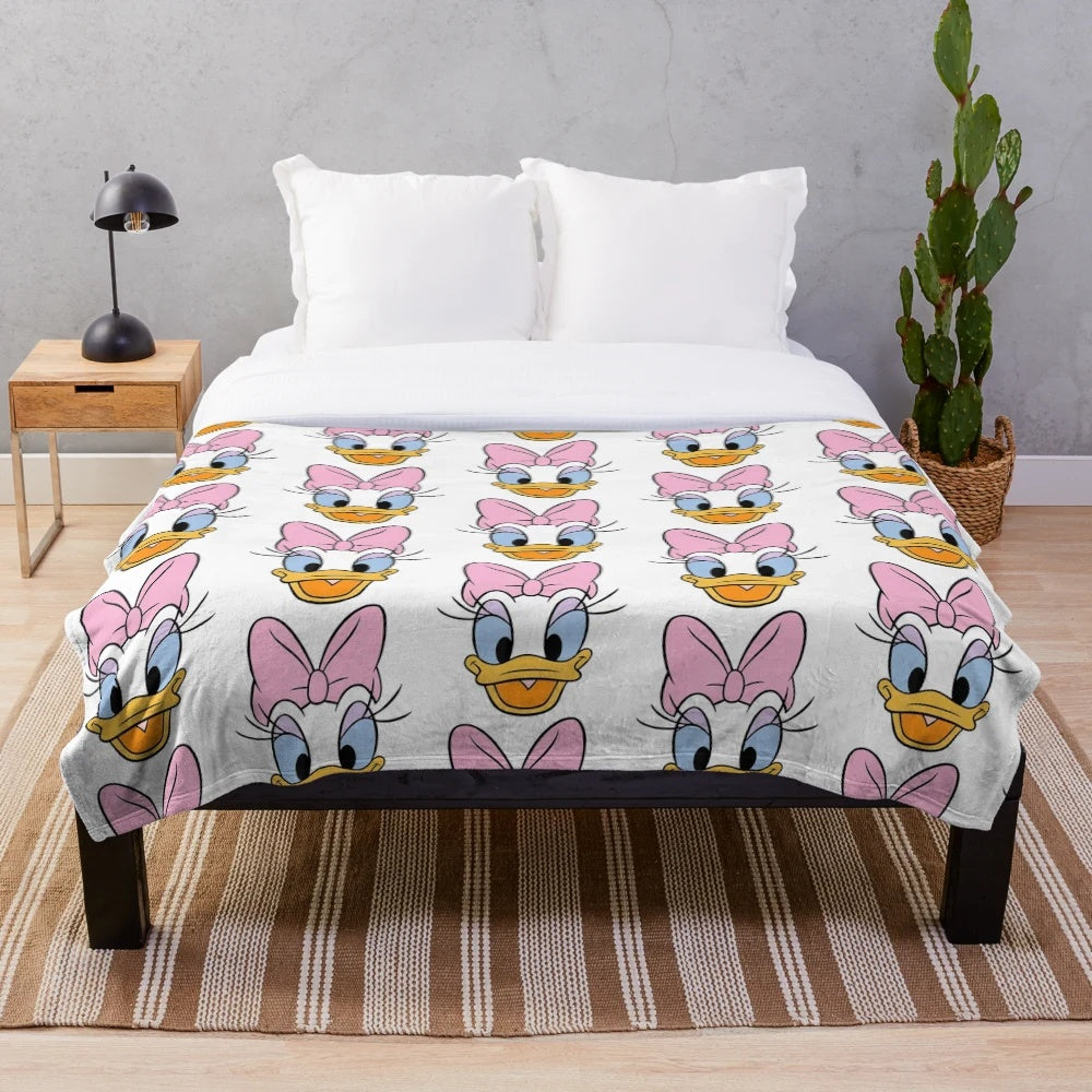 Daisy Duck inspired plush blanket featuring the iconic Disney character from the DuckTales series