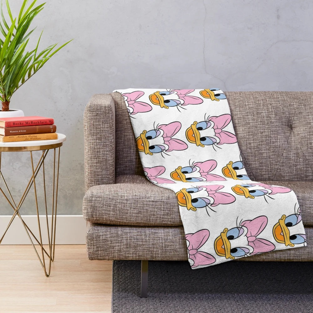 Daisy Duck inspired plush blanket featuring the iconic Disney character from the DuckTales series