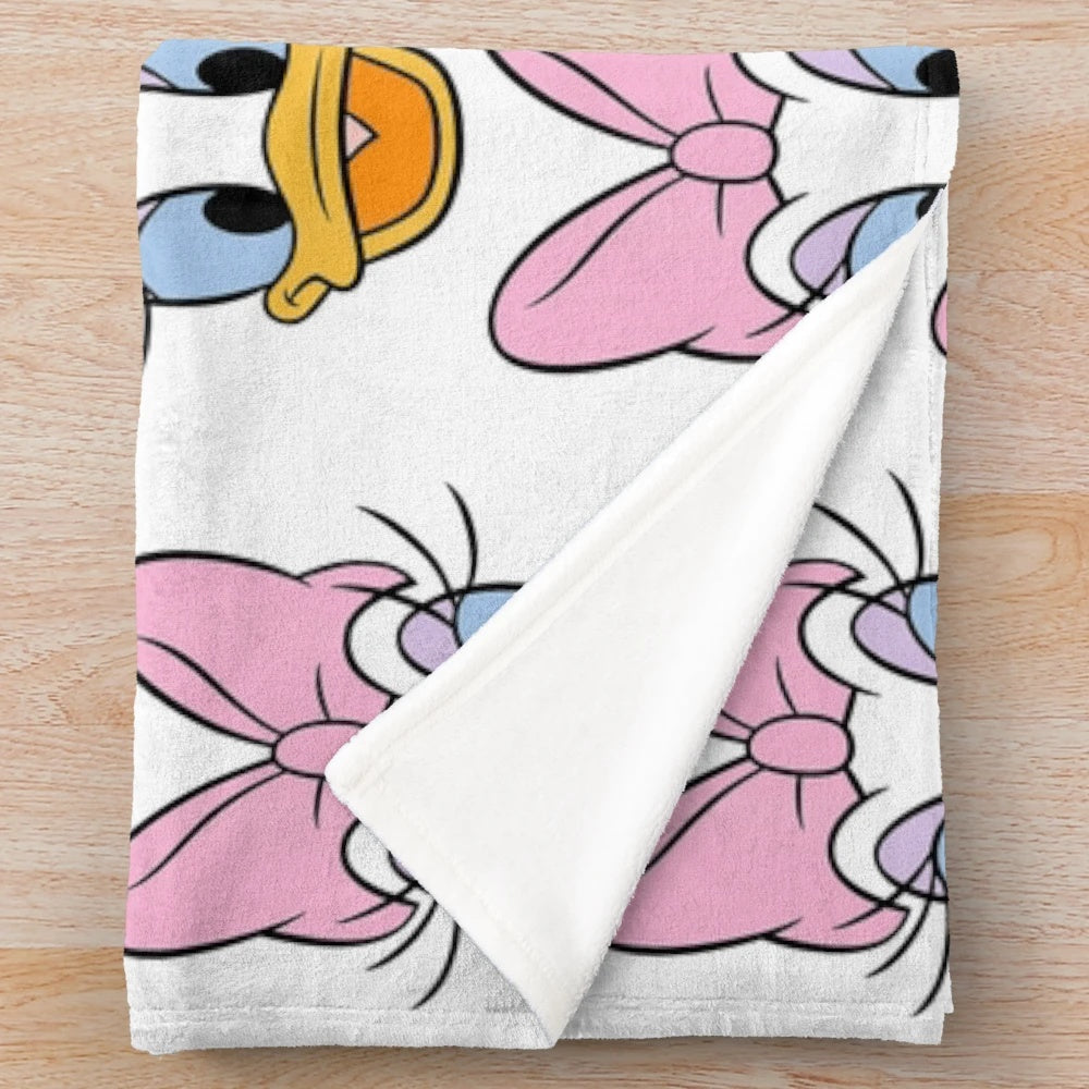 Daisy Duck inspired plush blanket featuring the iconic Disney character from the DuckTales series