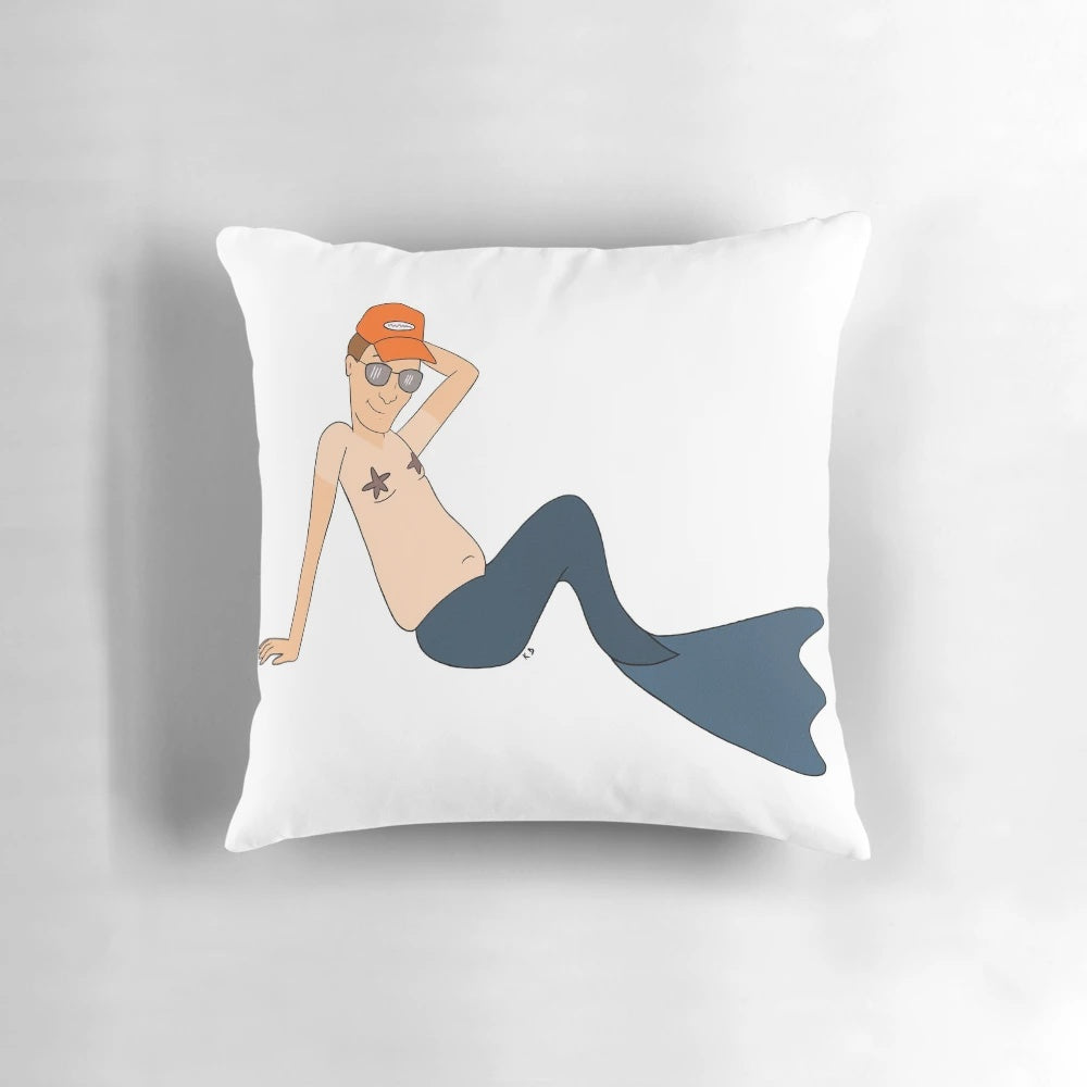 A Pillow featuring the character Dale Gribble from the popular animated series King of the Hill, depicted as a mermaid.