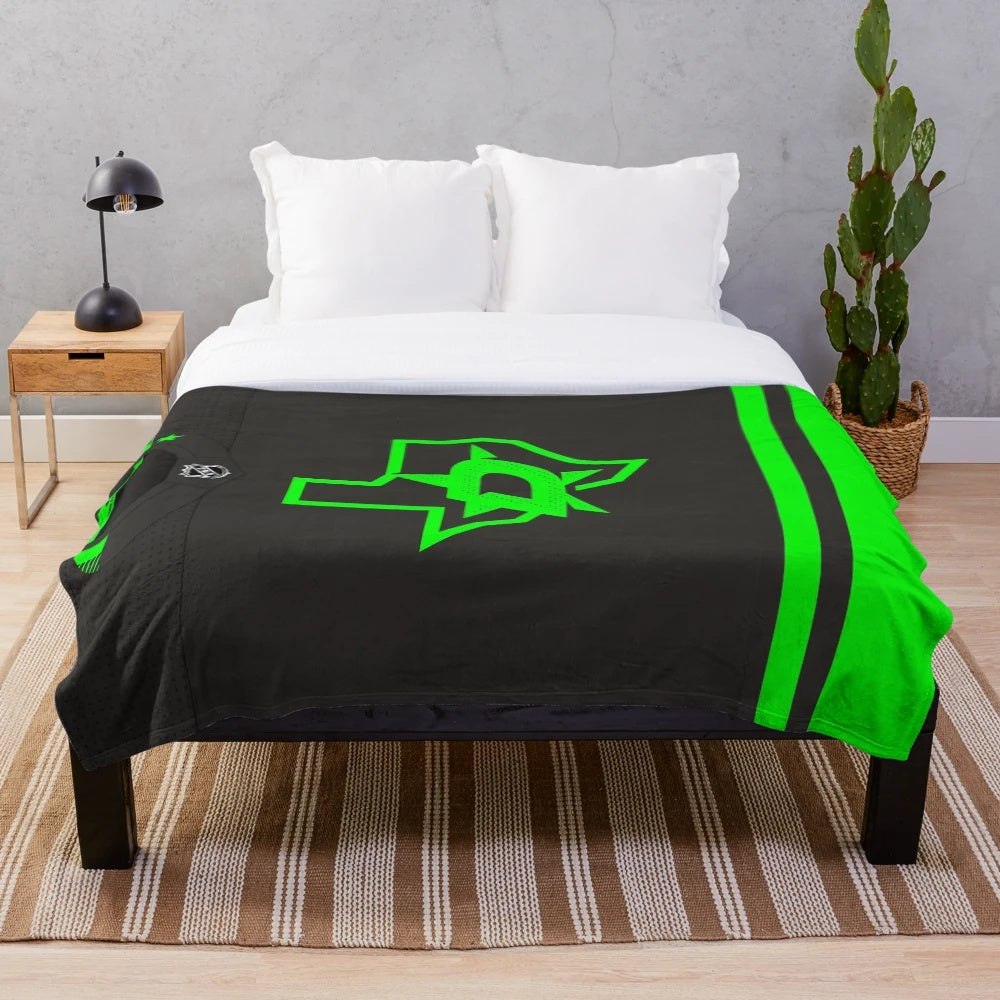 Dallas Stars inspired jersey throw blanket with plush and cozy design