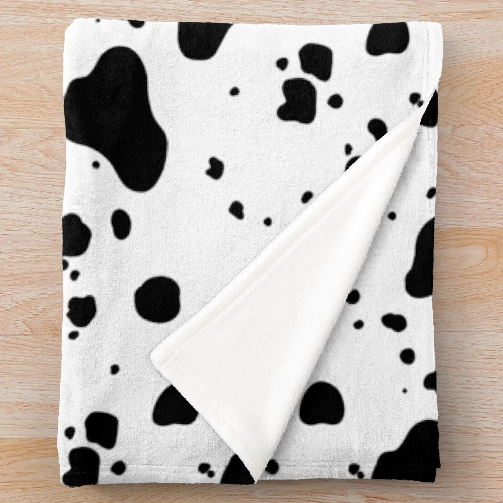Dalmatian spots plush blanket for cozy home decor