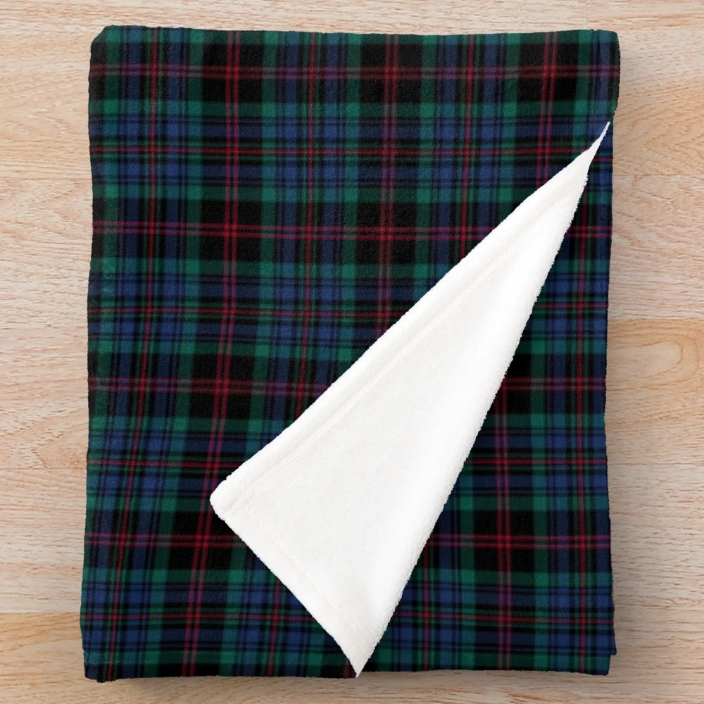 Daly tartan pattern plush blanket with Celtic heritage design