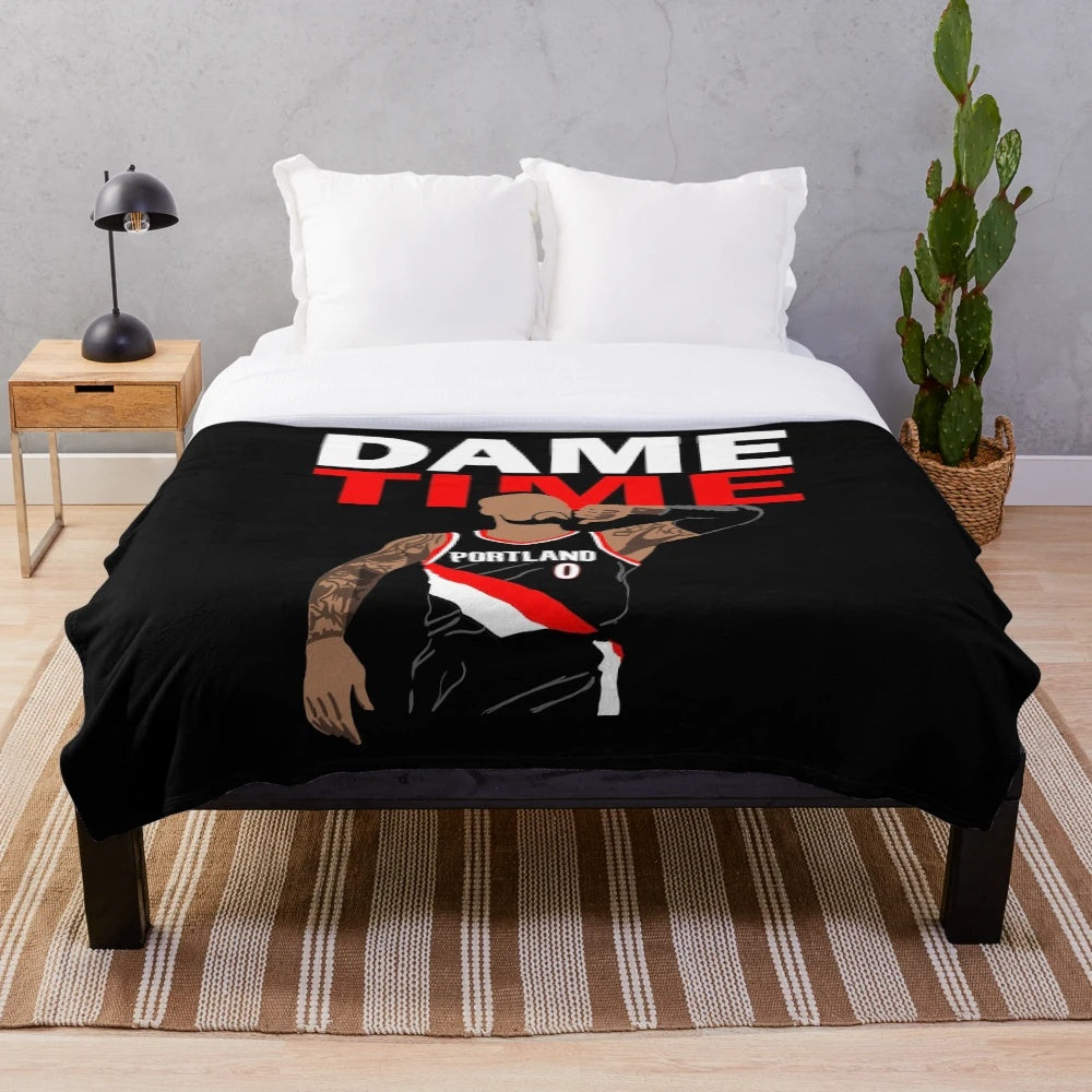 Damian Lillard inspired plush basketball blanket