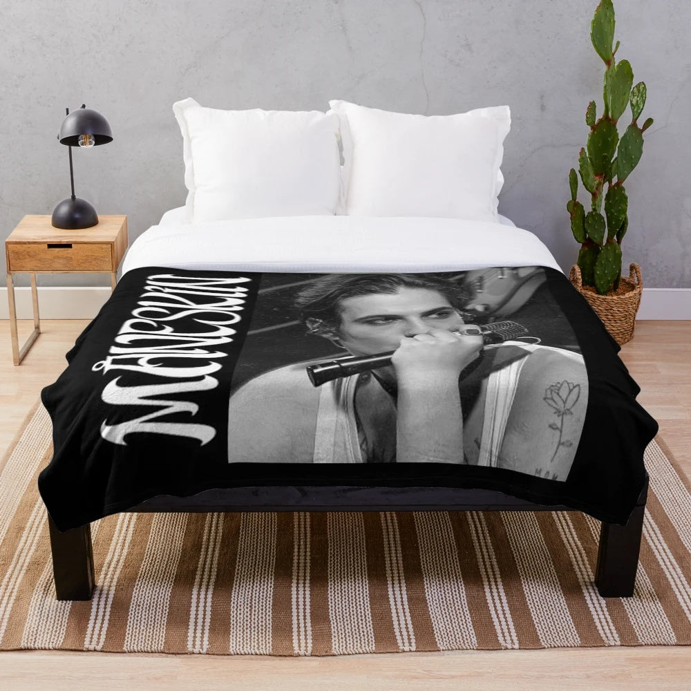 Damiano David Maneskin Inspired Plush Blanket